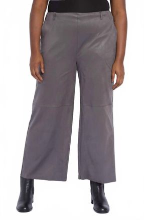 Lyss&eacute; Amina Foil Ankle Wide Leg Faux Suede Pants In Liquid Charcoal