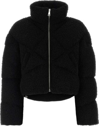 Khrisjoy Black Textured High Collar Jacket