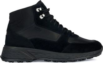 Geox Zwarte ABX Sport Sneakers - Heren - Sneakers - Zwart - 41 EU - Leer - Schoenen