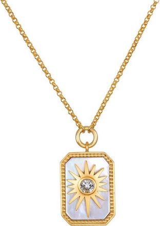 Satya Jewelry Returning Light Mother of Pearl Sun Necklace in Gold at Nordstrom