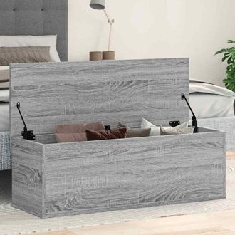 vidaXL Caja De Almacenaje Madera Ingenier&iacute;a Gris Sonoma 102x35x35 Cm Vidaxl