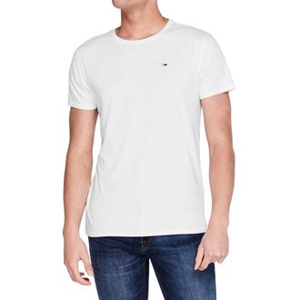 Tommy Jeans Heren Geborduurd Logo Los T-shirt (Wit)