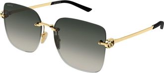 Gucci GG2229SA Asian Fit 002 Womens Sunglasses Gold Size 60 - Free RX Lenses - Free RX Lenses
