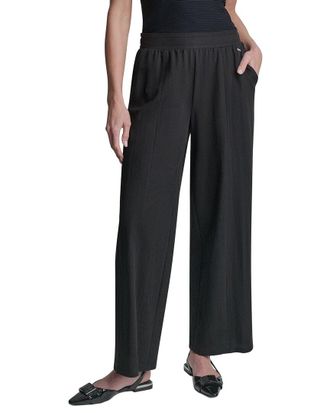 DKNY Dkny Pull-On Mini Logo Linen-Blend Pant