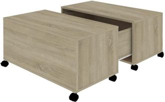 vidaXL Coffee Table Sonoma Oak 75x75x38 cm Engineered Wood Vidaxl