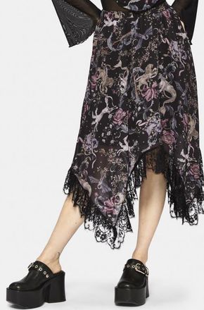 Disturbia Merunicorn Enchanted Forest Midi Skirt in Black at Nordstrom, Size 10
