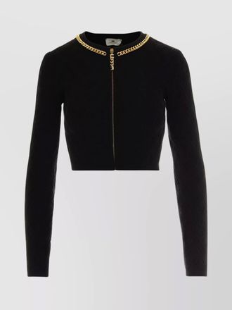 Elisabetta Franchi diamond-knit cropped cardigan
