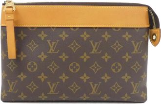 Louis Vuitton Monogram Marron Coated Canvas Pochette (Pre-Owned)