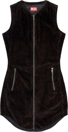 Diesel Abito corto a coste con zip - Nero