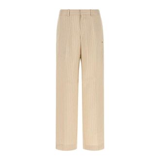 Amiri Straight Trousers, male, Beige, Size: M Embroidered Jersey Wide-Leg Pant