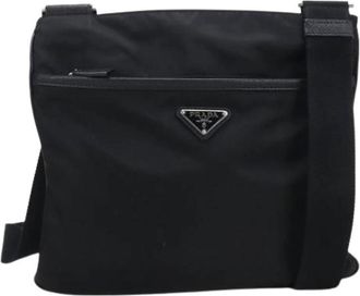Prada Pre-owned Nylon Schoudertas - Heren - Vintage Schoudertas - Zwart - ONE Size - Nylon - Vintage