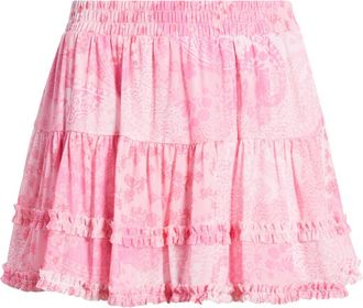 BP. Ditsy Floral Mesh Miniskort in Pink Flora Paisley at Nordstrom, Size Xx-Small