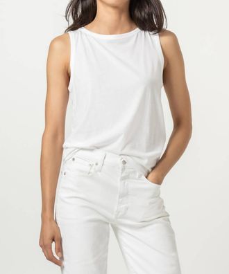 Lilla P Pima Jersey Boatneck Shell Top In White