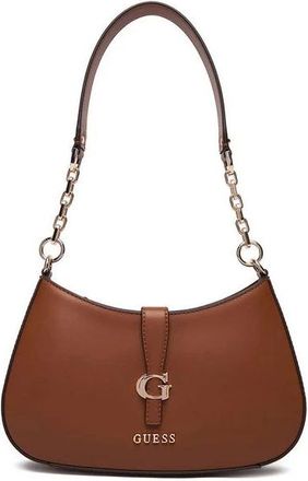 Guess Tassen, Dames, Bruin, ONE Size, Carrie Schoudertas met Rits aan de Bovenkant