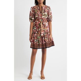 Julia Jordan Puff Sleeve Dress in Mauve Green at Nordstrom Rack, Size Small