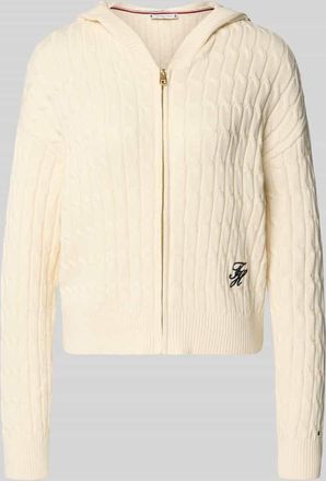 Tommy Hilfiger Comfort Fit Strickjacke aus reiner Baumwolle Modell CALICO in Weiss, Größe XXL