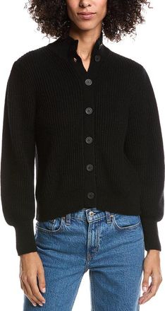 Forté Cashmere Button Wool & Cashmere-Blend Cardigan