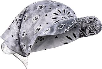 Generic Womens Visor Bandana with Peak Hairband Chemotherapy Cancer Head Scarf Hat Summer Foldable Anti-UV Golf Tennis Sun Visor Cap Cotton Beanie Head Scarf 