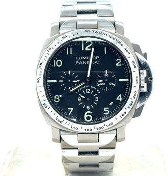 Officine Panerai Pre-owned Panerai Luminor Chronograph Black Dial Mens Watch PAM00072