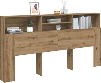 Berkfield Home Headboard Cabinet Artisian Oak 200x19x103.5 cm Engineered Wood in Brown