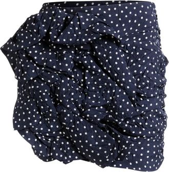 Bally Ardeola Polka-Dot Ruched Mini Skirt, Brand Size 40 ( US Size 4 )