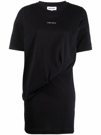 Kenzo T-shirtjurk met logoprint - Zwart