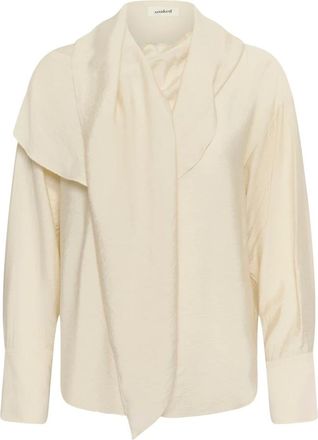 Soaked In Luxury Blusa SLLeodora Merapi con cuello en V - Blouses & Shirts - Mujer - Beige - S