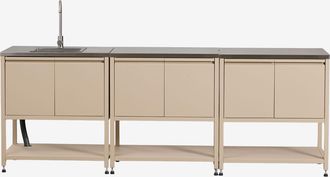 Sklum Cocina Modular De Exterior De 3 Piezas Con Fregadero Y Almacenaje En Acero Savona Sklum
