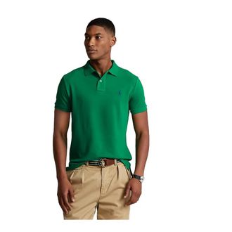 Polo Ralph Lauren Tops, Heren, Groen, S, Katoen, Slim Fit Pique Polo