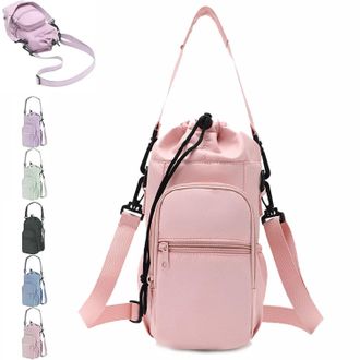 Generic Water Bottle Shoulder Bag - The Ultimate Outdoor Companion, Water Bottle Bag Crossbody with Strap for Camping, Travel (Pink)