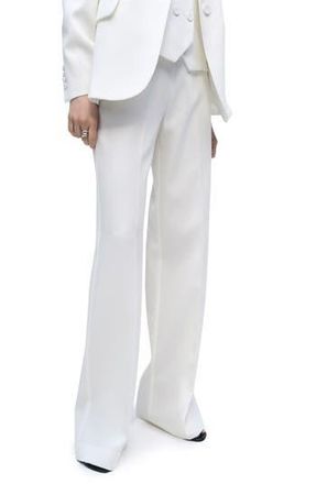 Mango Wide Leg Suit Pants in Off White at Nordstrom Rack, Size 10