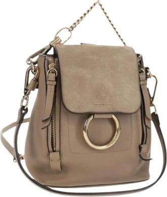 Chlo&eacute; Pre-owned Backpacks, female, Beige, Size: ONE SIZE Pre-owned Suede Backpack