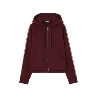 Burberry Check-trim Cotton Zip Hoodie
