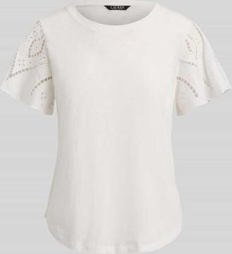 Lauren Ralph Lauren Regular Fit T-Shirt aus reiner Baumwolle in Weiss, Gr&ouml;&szlig;e XXL