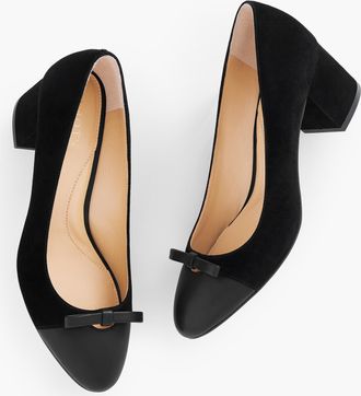 Talbots Isa Cut Out Pumps - Suede - Black - 7 1/2 M Talbots