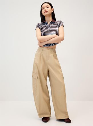 Twik Womens Twill barrel-leg cargo pant