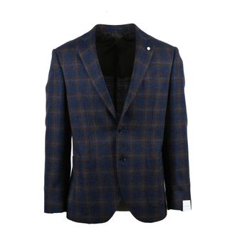 Luigi Bianchi Mantova Jassen, Heren, Blauw, L, Katoen, Giacca Stondata