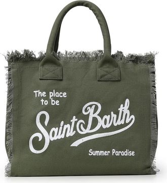 MC2 Saint Barth Tassen, Dames, Groen, ONE Size, Katoen, Vanity Shoulder Bag
