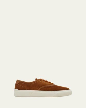 Ferragamo Mens Sunset Suede Low-Top Sneakers