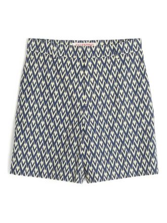 Valentino Garavani Toute La V Bermuda shorts - men - Cotton/Cotton - 50 - Blue