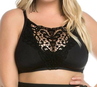 BECCA by Rebecca Virtue Beauties Lace High Neck Bikini Top - Plus In Black