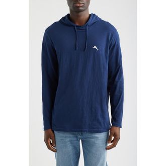 Tommy Bahama Shady Haven Lux Hoodie in Island Navy at Nordstrom, Size Xxx-Large