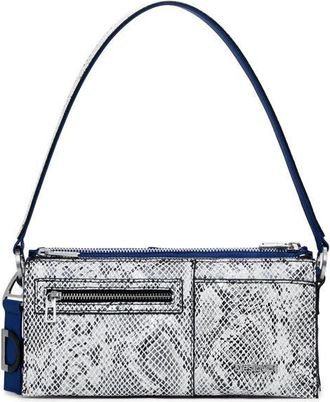 Desigual Two Tone Snake Embossed Shoulder Bag in Dark Blue at Nordstrom