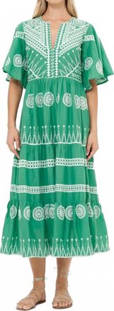 Oliphant V-Neck Maxi Dress In Soleil Green