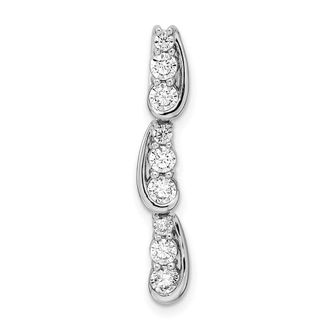 Diamond2Deal 14K White Gold Lab Grown Diamond Fancy Chain Slide Pendant (0.51ct, VS, G-H)
