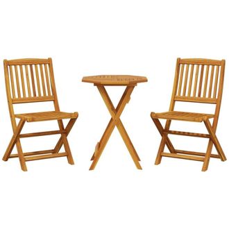 Berkfield Home 3 Piece Folding Bistro Set Solid Wood Acacia in Brown