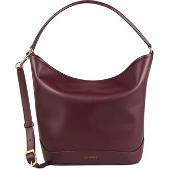 Sandro Leather bucket bag in Bordeaux at Nordstrom, Size Medium