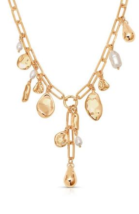 Ettika Liquid Metal Charm Y-Necklace in Gold at Nordstrom