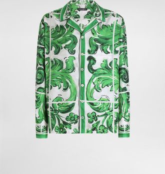 Dolce & Gabbana Majolica-print Silk Twill Vanity Shirt - Man Shirts Print 38
