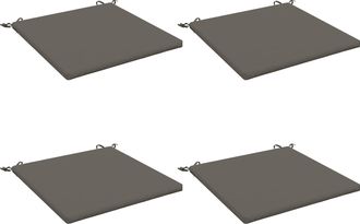 vidaXL Cojines De Asiento De 4 Piezas Soest 4 Uds. 100% Poli&eacute;ster Gris Vidaxl